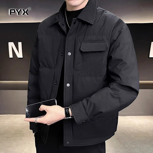 2026年新款羽绒服男款冬季高级感翻领轻薄保暖冬装外套男士防寒服