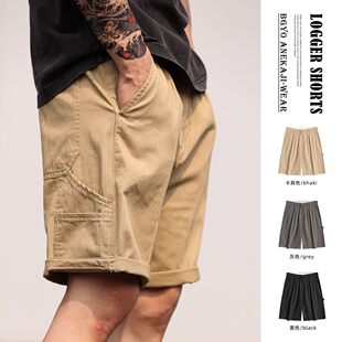 neith 纯棉vintage休闲五分裤 BIAS美式 男士 复古户外伐木工短裤