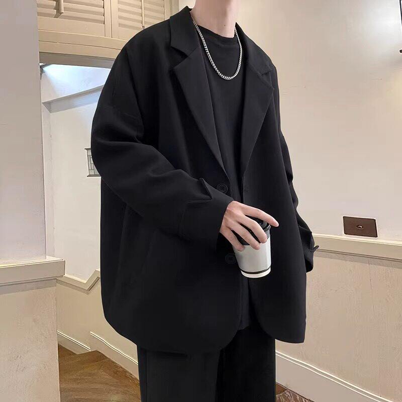 西装外套男春秋季2026新款高级感痞帅宽松大码西服男百搭休闲上衣