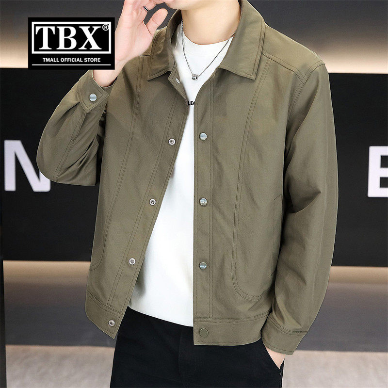 高端行政夹克外套男士2026新款春装商务休闲翻领工装茄克男款秋季