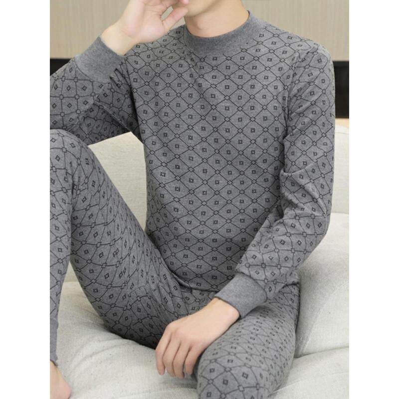 2025秋冬季新款高档男士秋衣秋裤套装衬衣衬裤打底衫中领保暖内衣