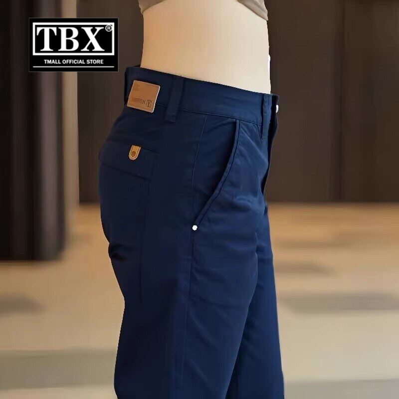 高端纯棉休闲裤子男士2026新款春装男裤弹力直筒商务西裤男款夏季