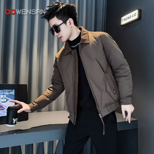 潮牌冬装棉服外套男士2025新款高级感痞帅气加厚休闲翻领棉袄男款