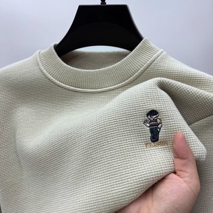 t恤小众潮 休闲保暖卫衣圆领长袖 SUPDORX加绒加厚内搭打底衫 男冬季