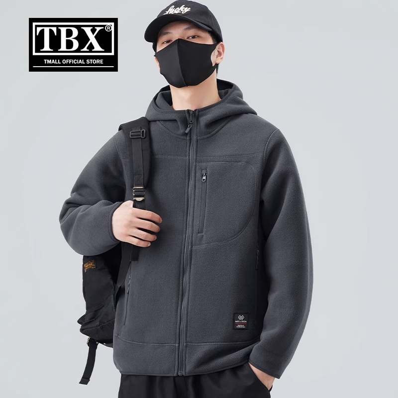 高端双面摇粒绒外套男士秋冬季2025新款加厚抓绒连帽夹克棉服男款