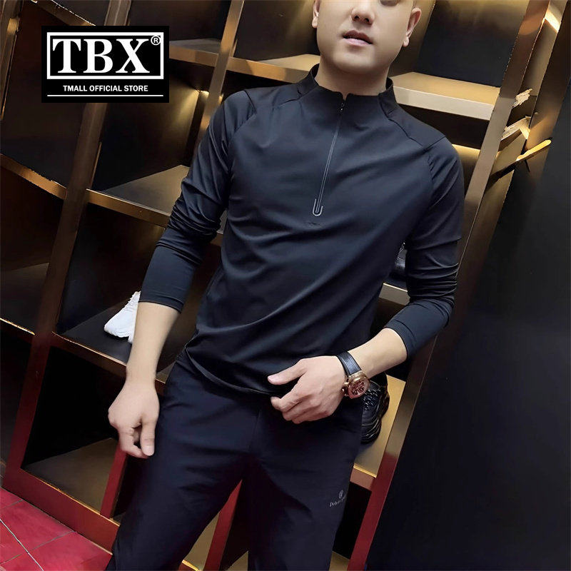 高端半拉链卫衣男士2026新款春秋冬加绒长袖t恤夏季立领短袖男款