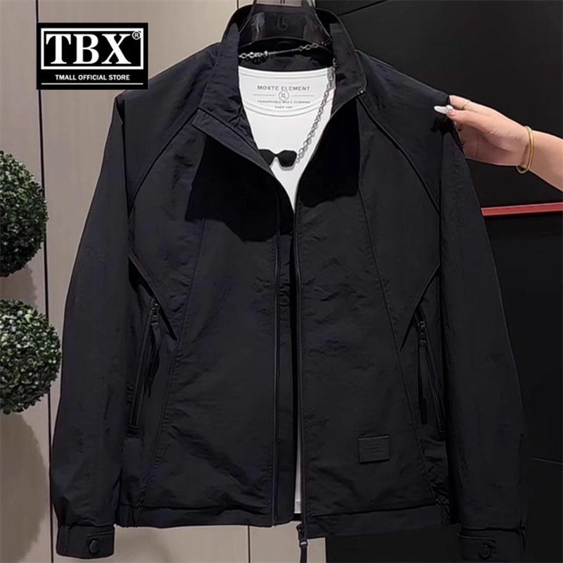 高端立领夹克外套男士2026新款春装短款宽松工装休闲上衣男款秋季