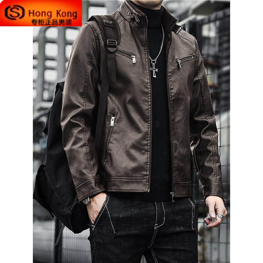 真皮皮衣男春秋季2026新款潮流休闲牛皮高端修身夹克机车男士外套