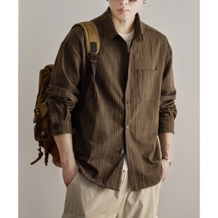 衬衫 BIAS复古条纹肌理感长袖 男士 秋季 衬衣外套 宽松工装 neith