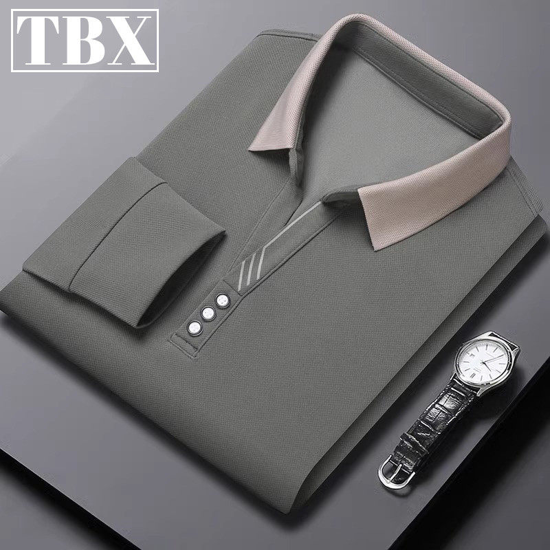 高端商务polo衫男士长袖t恤2026新款秋冬季加绒保罗卫衣男款春装