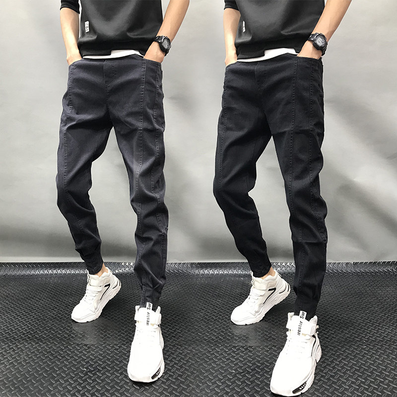 牛仔裤男潮牌2026春季新款韩版潮流修身小脚休闲裤男士束脚哈伦裤