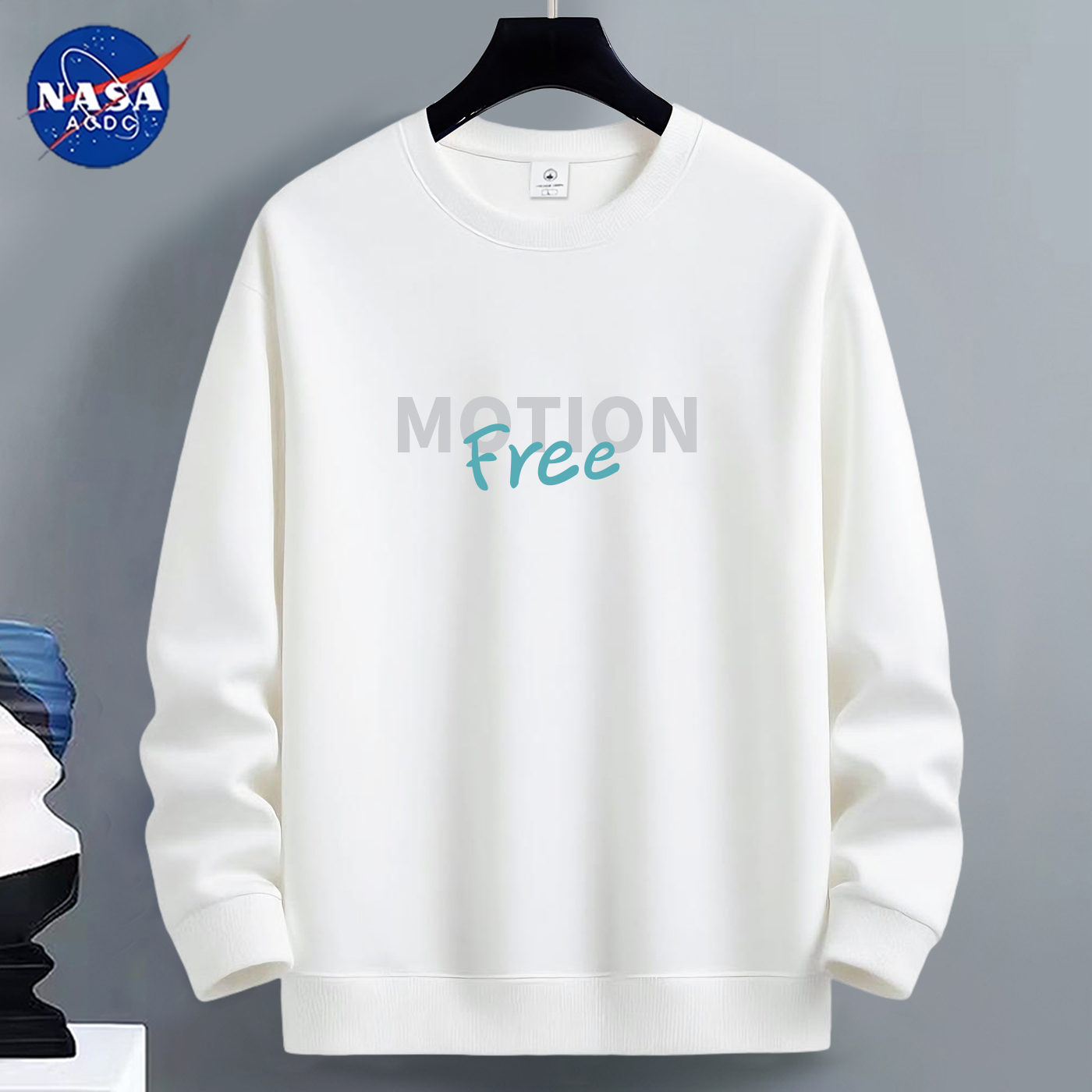 NASA品牌重磅长袖卫衣2025新款男生秋冬内搭宽松休闲加绒打底衫潮