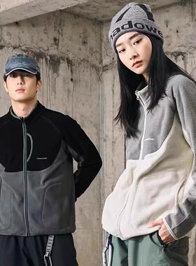 ENshadower隐蔽者拼色内胆抓绒衣秋冬保暖摇粒绒外套休闲运动夹克