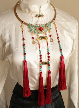 明制项圈古风汉服项链新年富贵明制婚嫁璎珞定亲结婚马面裙配饰品