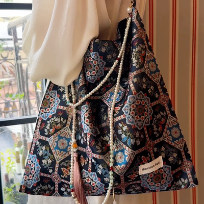 Kaki19 | 斜挎包托特包新中式大容量织锦包包女原创小众-仙草宝相