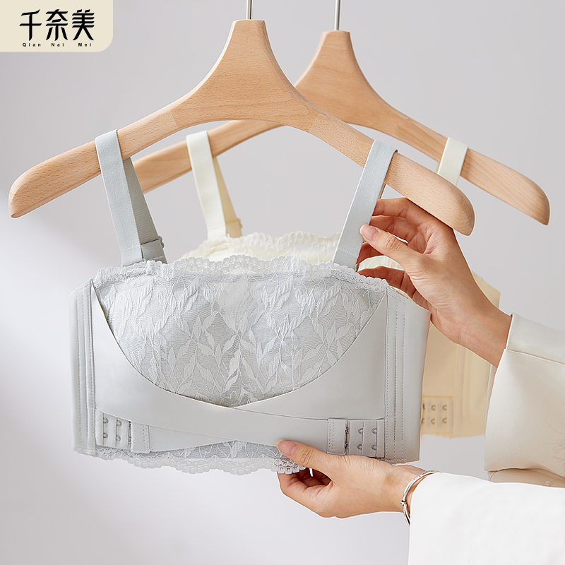 千奈美大胸显小防走光抹胸文胸罩