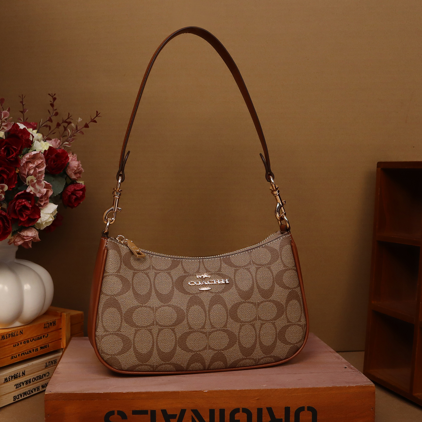 轻奢老花腋下包2025新款