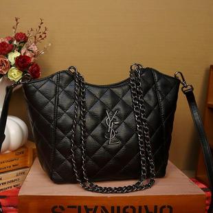 轻奢大气菱格大容量托特包包女2025新款 高级感腋下链条包包女 时尚