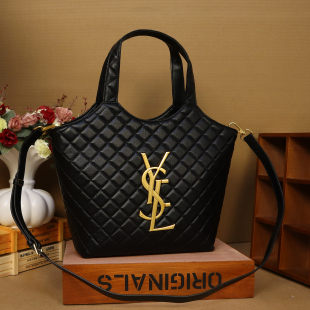 轻奢大气菱格纹托特包女大容量手提包百搭高级感黑色单肩斜挎包女