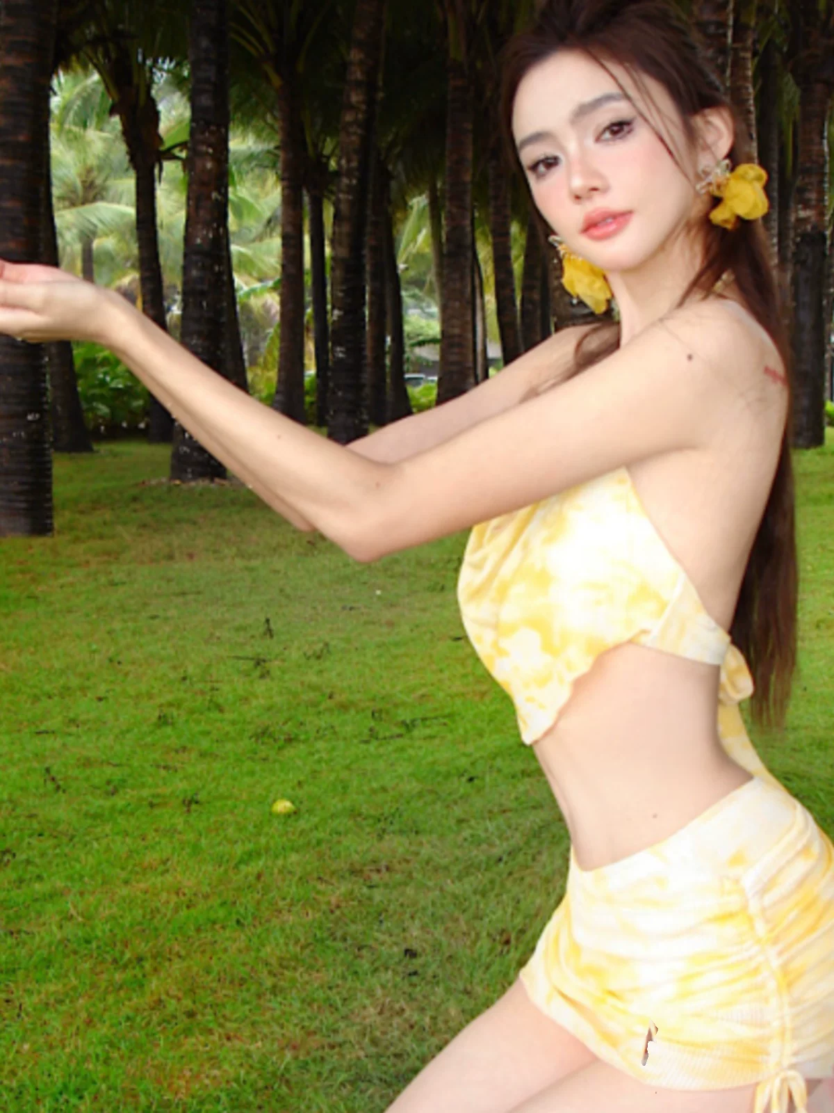 Купальник раздельный женский, lemon Hy418, сексуальный разрез, размеры S–L
