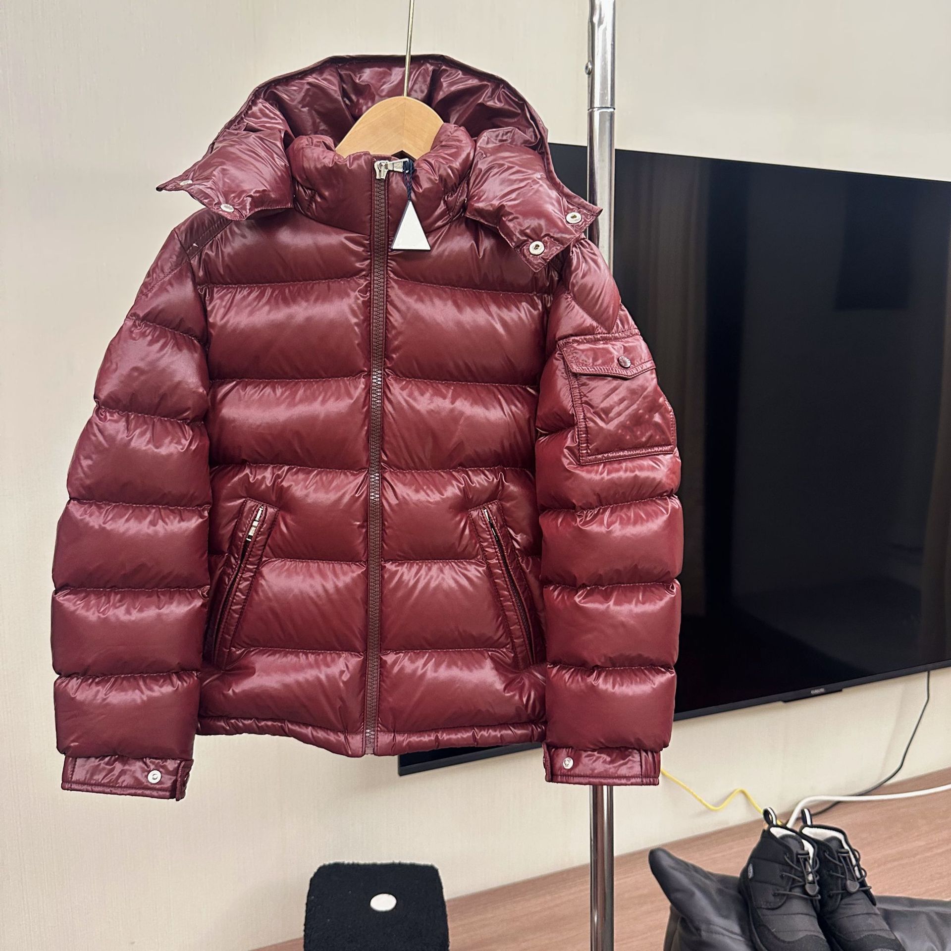 MA潮牌YA玛&雅新品 波士顿红90白鹅绒羽绒服外套男女童连帽加厚羽