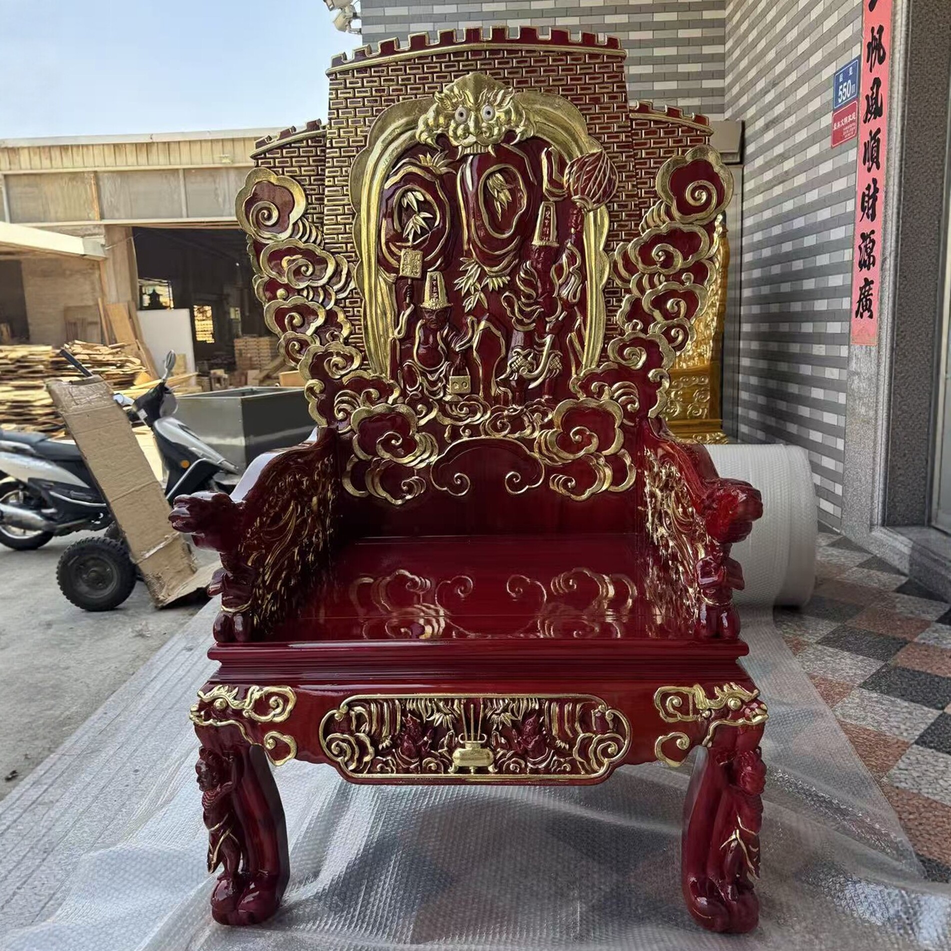 太师椅木雕黑白无常乩童椅大二爷伯王鬼差樟木法师椅牛头马面实木