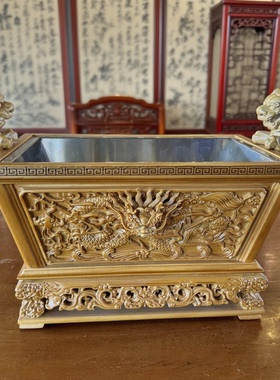 木雕马槽炉双狮炉四方炉线香寺庙大香炉佛堂供佛大香炉厂家直销