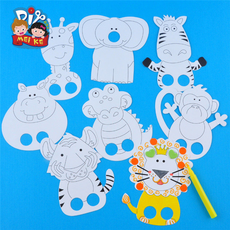 动物手指偶mei ke幼儿园diy美术绘画游戏活动手工diy制作材料精品
