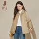 外套小个子 春秋气质中长款 时髦暗纹高级感卡其色风衣女款 2026新款