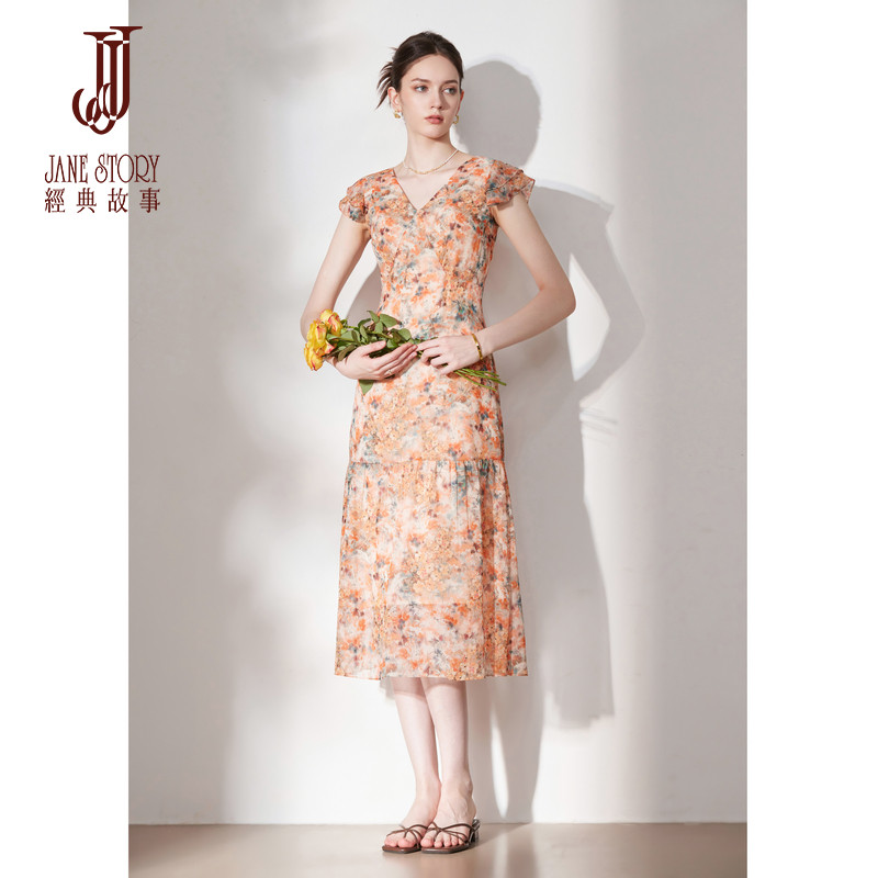法式小资茶歇连衣裙女