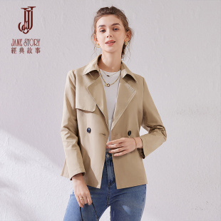 2026新款卡其色风衣外套女春秋高端精致韩系慵懒风衣短款小个子