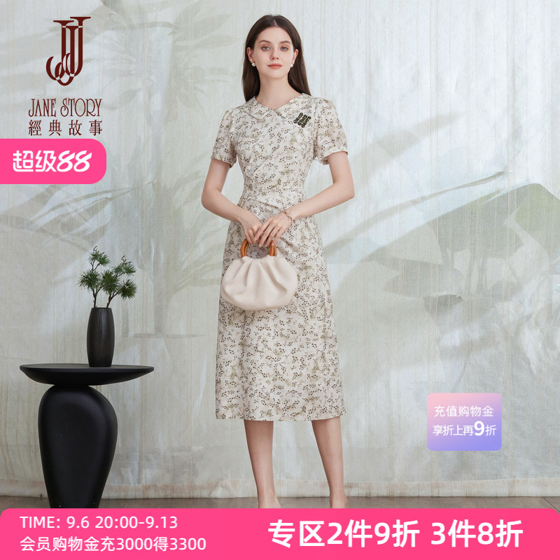减龄法式碎花连衣裙女图片