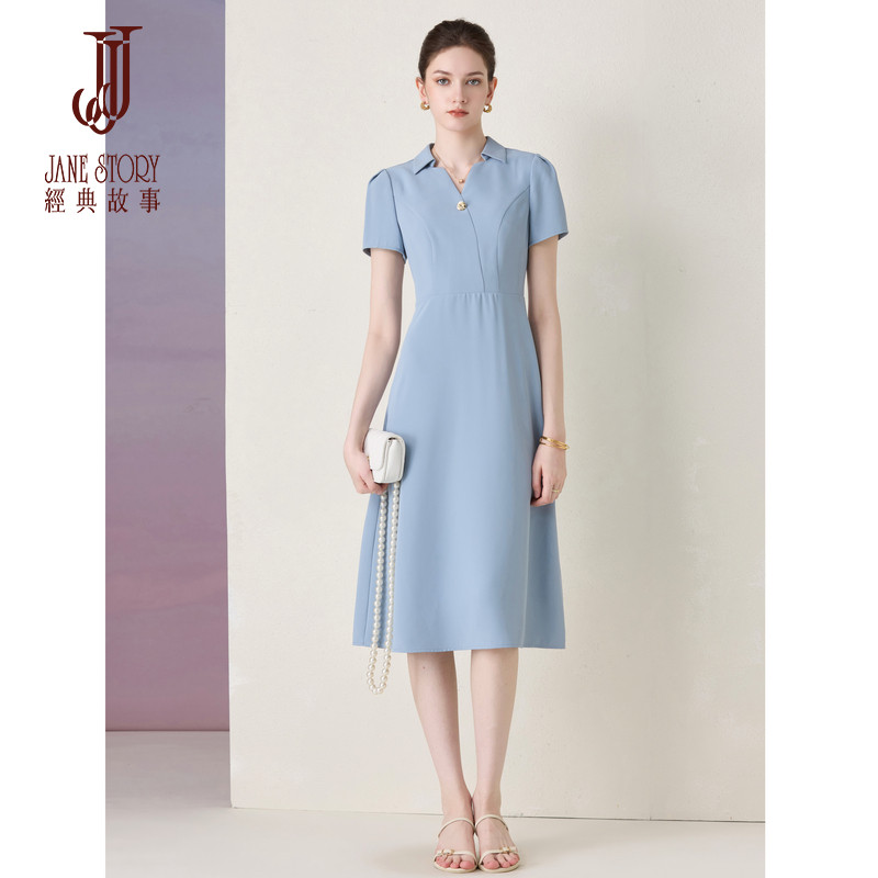 短袖高知得体连衣裙女小个子
