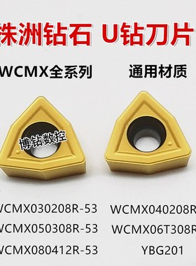 株洲U钻刀片WCMX030208 040208 050308 06T308 080412R-53 YBG201