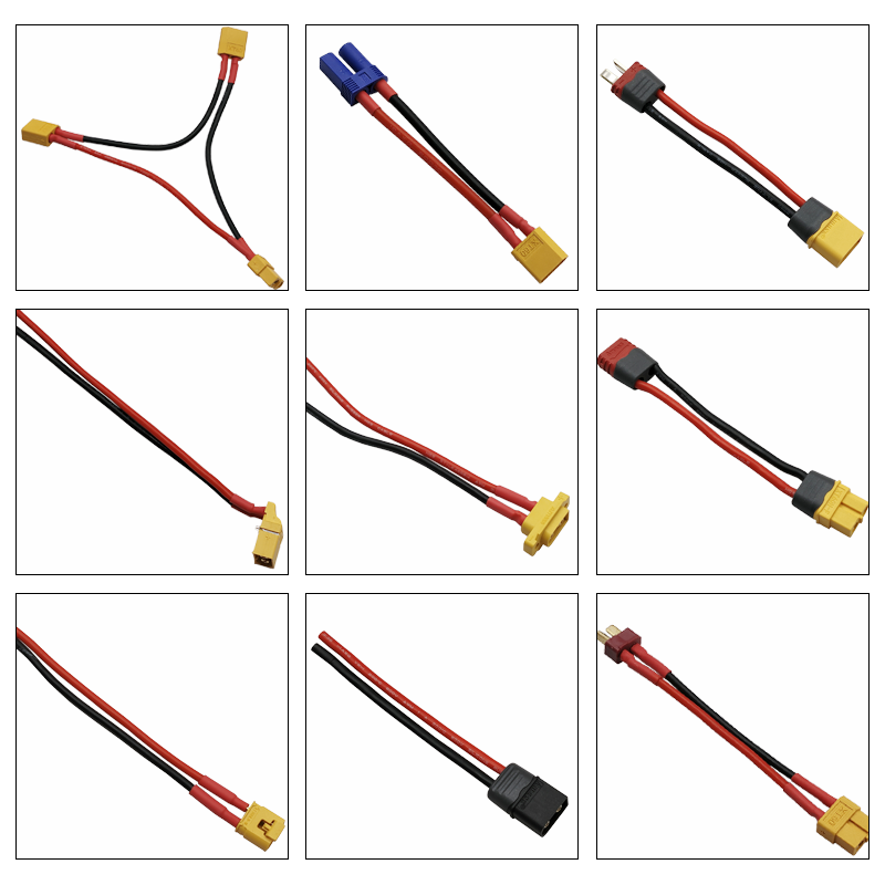 XT60 XT90公母对接插头舰模车模遥控飞机电池插头连接14AWG硅胶线