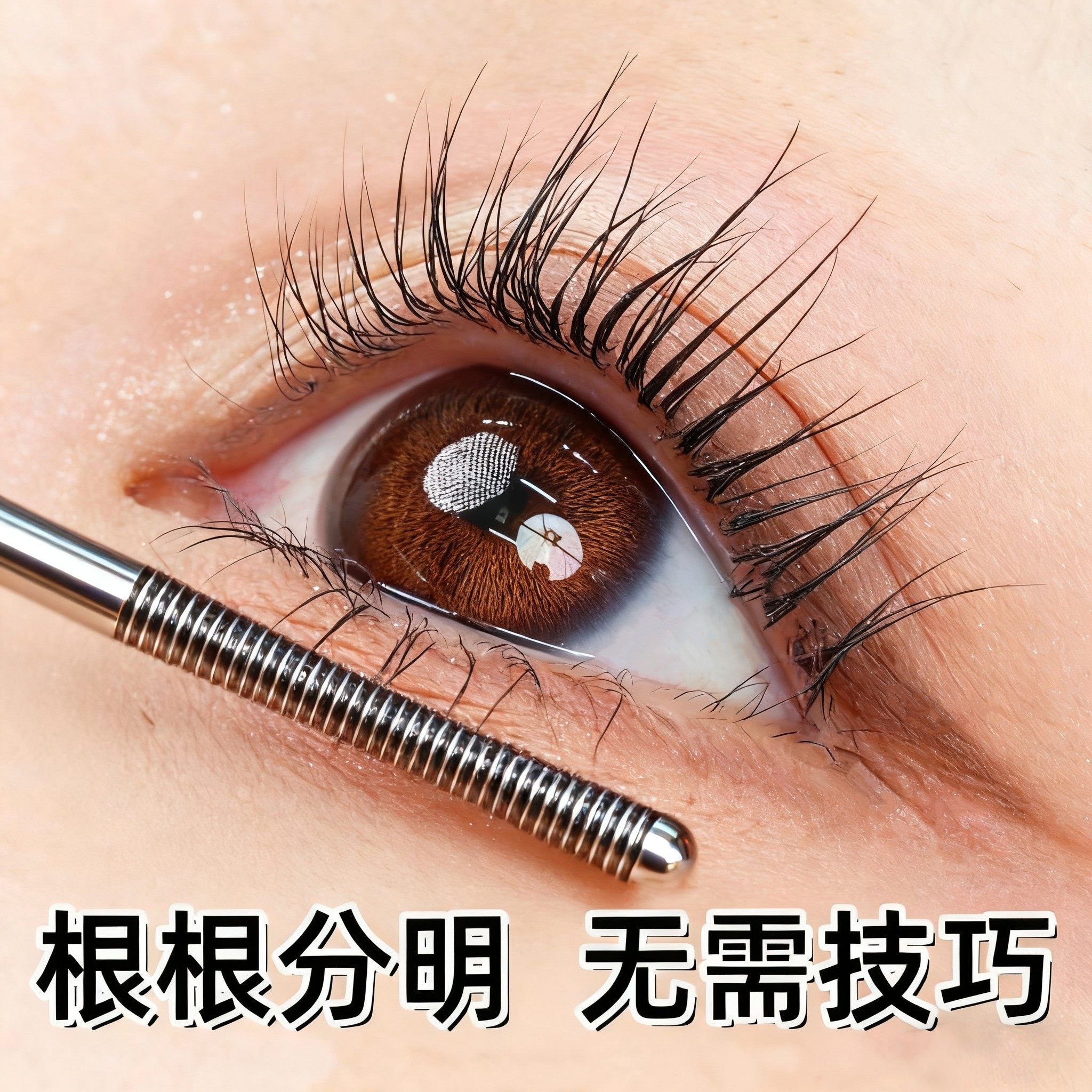 一刷太阳花！纤长卷翘钢管睫毛膏爆款极细小刷头自然不易晕新手女