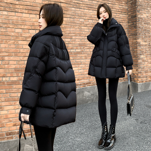 2025年冬季新款女装休闲宽松保暖显瘦90白鸭绒中长款羽绒服外套女