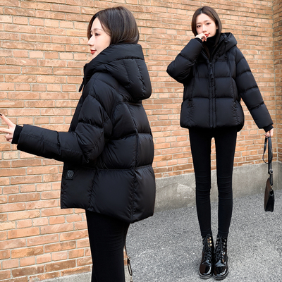 黑色羽绒服女短款2025冬季新款女装白鸭绒加厚连帽保暖小个子外套