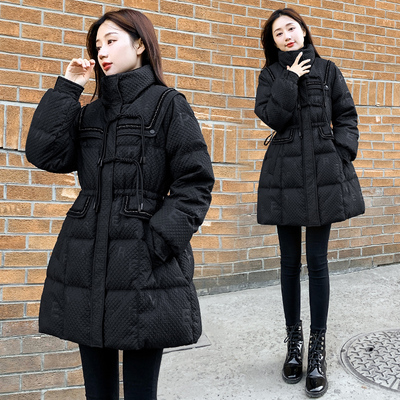韩版中长款立领显瘦羽绒服