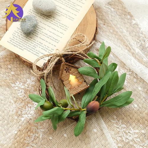 圣诞嘉年华手工藤圈花环挂件