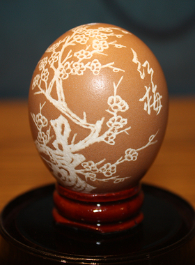 蛋雕纯手工梅兰竹菊创意个性礼品