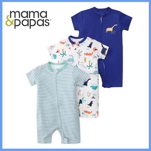 mamapapa短袖哈衣拉链爬服礼盒装