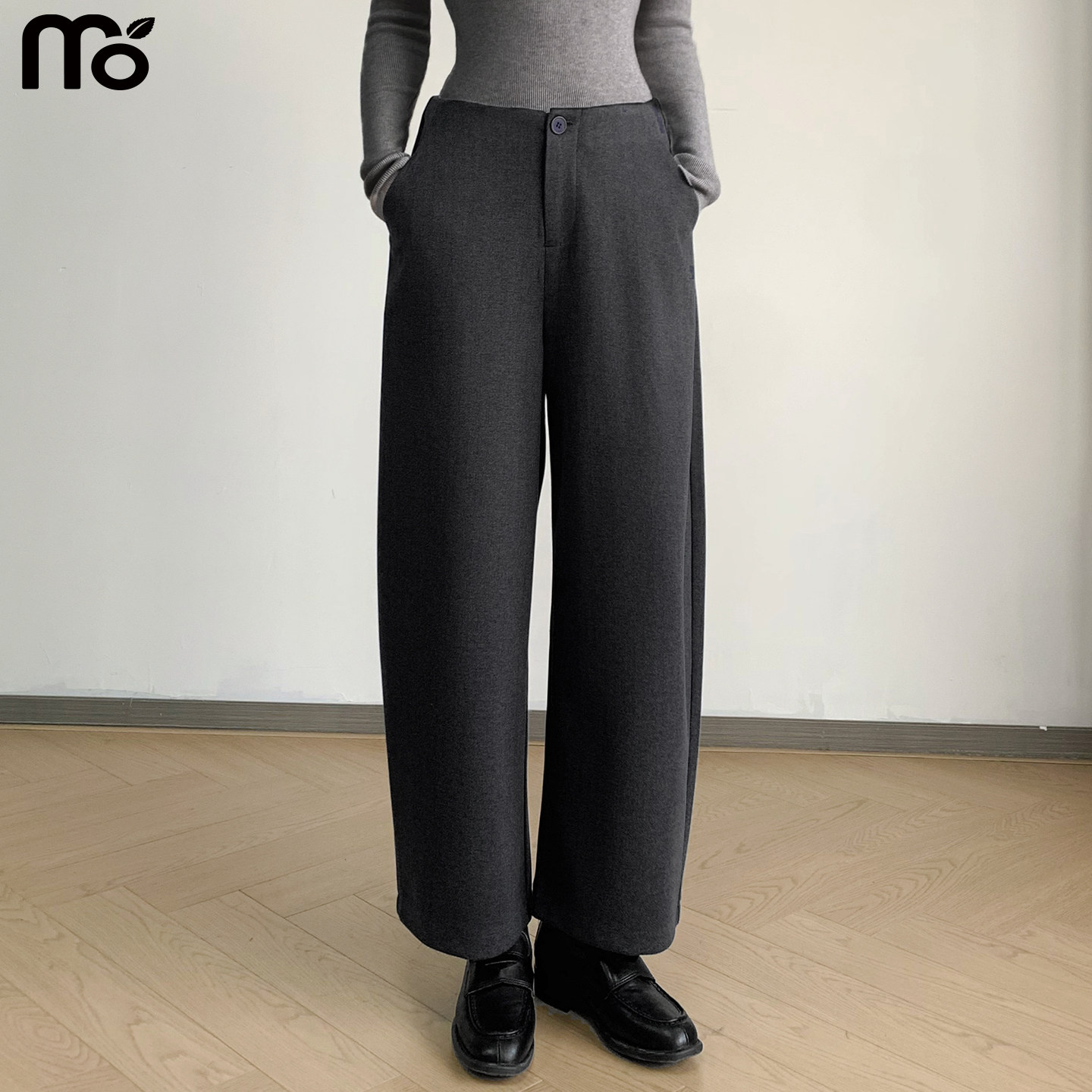 老钱八九分毛呢高腰西裤子女秋冬2025新款宽松垂感加厚休闲阔腿裤,女装/女士精品,休闲裤,淘宝优惠券,粉丝福利购,淘宝优惠卷