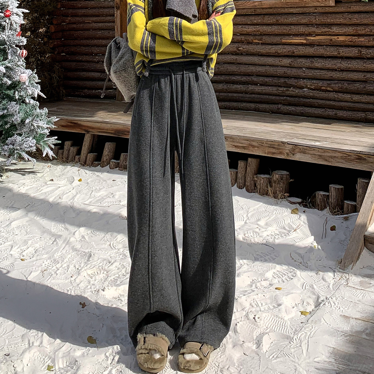 裤子女2025新款秋冬爆款加绒加厚糯米裤直筒阔腿休闲弯刀运动卫裤,女装/女士精品,休闲裤,淘宝优惠券,粉丝福利购,淘宝优惠卷