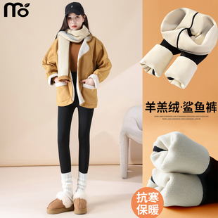健身瑜伽裤 加绒鲨鱼裤 高腰收腹加厚保暖打底裤 2025新款 女外穿冬季