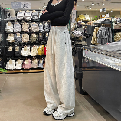 加厚轻弯刀运动卫裤女遮胯显腿直