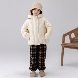 哈依鲁冬季新款女童羽绒服儿童90白鸭绒时尚洋气轻薄短款外套