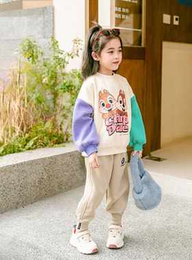 哈依鲁女童冬季宽松卡通卫衣