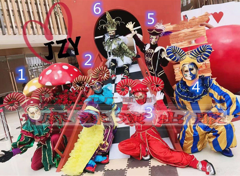 威尼斯小丑服商场游乐园巡游酒吧波普音乐节马戏团小丑gogo演出服