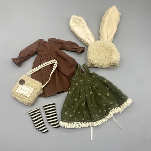 6分bjd娃衣小布森系兔耳头套赤木体GL体30cm娃娃玩偶公仔换装衣服